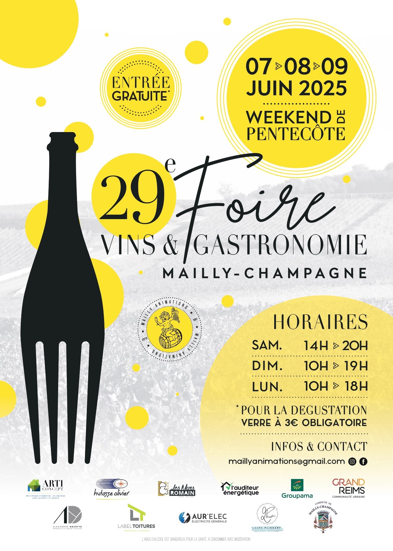 Affiche de la 29è foire Vins et Gastronomie de Mailly-Champagne