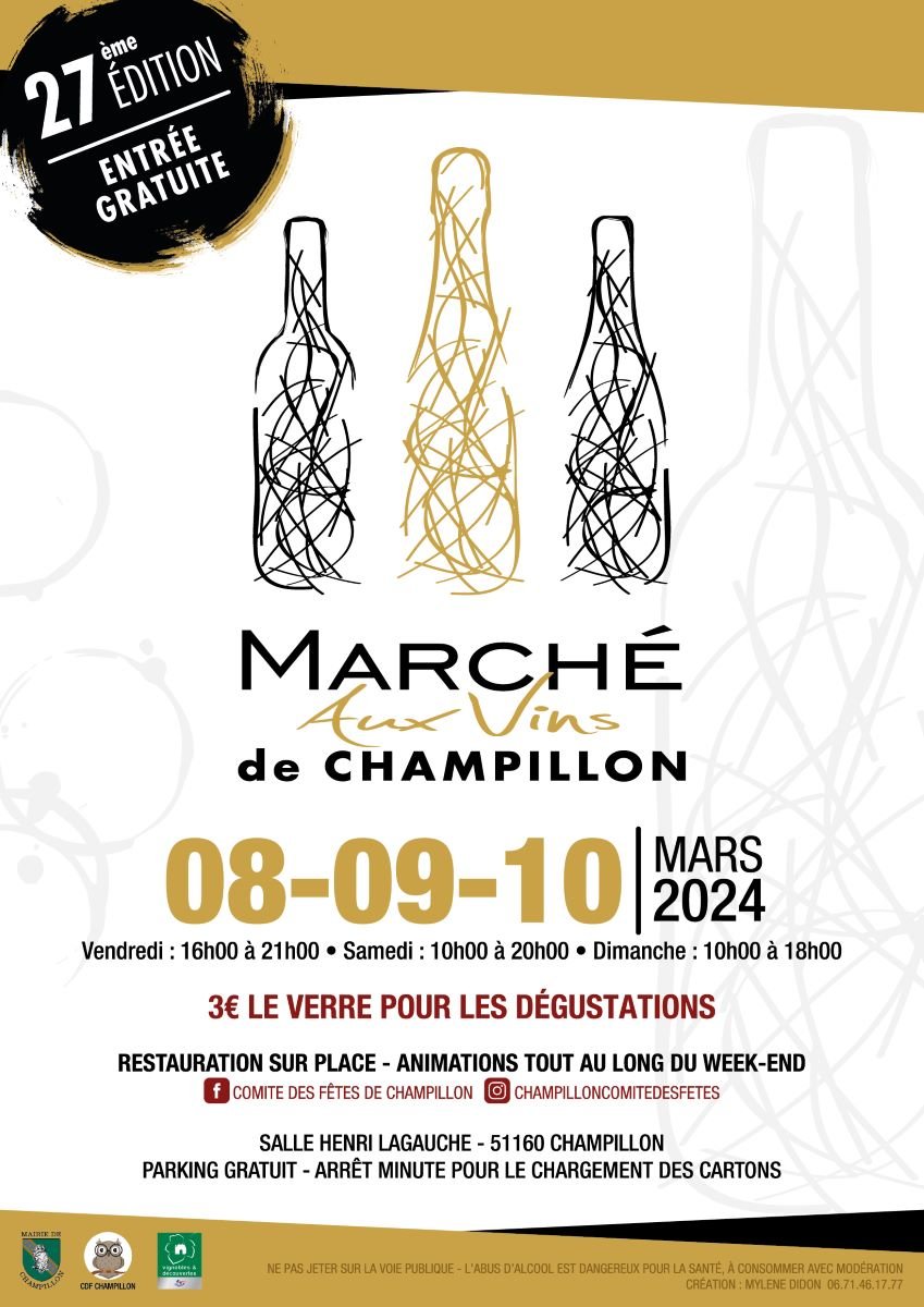 affichette du marché au vins de Champillon 2024