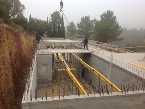 Domaine Cirrus : sur le chantier de la cave de Durban-Corbières - décembre 2017