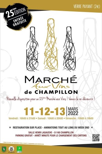 Affiche du marché aux vins de Champillon - mars 2022